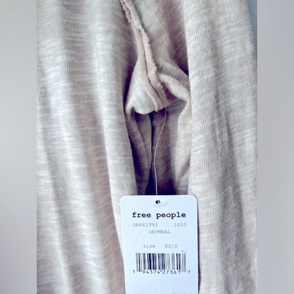 NWT! Free People Beach size XS/S Cocoon cowlneck pullover long sleeve in oatmeal - Picture 11 of 13
